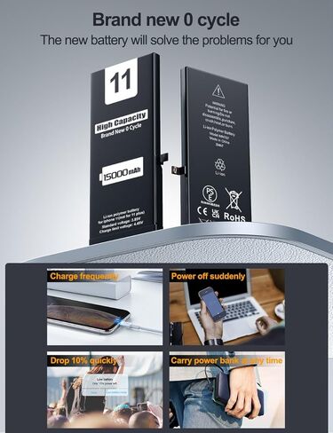 بطارية ZMNT (5500 مللي أمبير) لهاتف iPhone 6، (الموديل: A1586، A1589، A1549) بطارية بديلة ذات سعة عالية من البطاريات البديلة الأخرى مع مجموعة أدوات إصلاح كاملة وتعليمات.1 in Kuwait