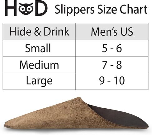 Hide & Drink, Large House Slippers for Men, Handmade from Full Grain Leather - Bourbon Brown (Men's 12-13.5) in Saudi Arabia