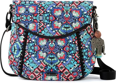 Sakroots Foldover Crossbody Bag in Eco-Twill with Adjustable Strap, Sienna Spirit Desert in Saudi Arabia