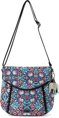 Sakroots Foldover Crossbody Bag in Eco-Twill with Adjustable Strap, Sienna Spirit Desert in Saudi Arabia