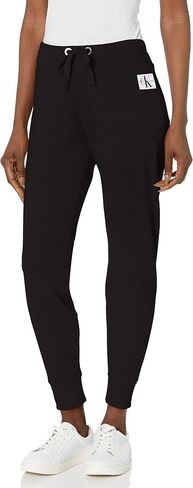 Calvin Klein Women's Cozy Fleece Jogger, Pearl Grey Heather/White Logo in Kuwait