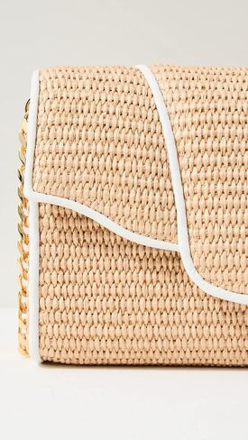 Allie Raffia with Leather Trim Clutch Bag, Ginger/Natural in Saudi Arabia