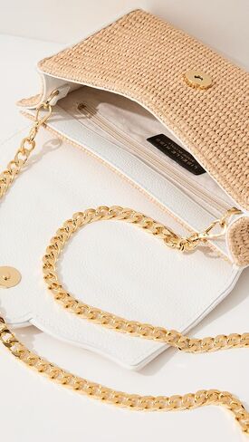 Allie Raffia with Leather Trim Clutch Bag, Ginger/Natural in Saudi Arabia