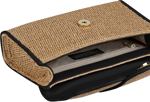 Allie Raffia with Leather Trim Clutch Bag, Ginger/Natural in Saudi Arabia