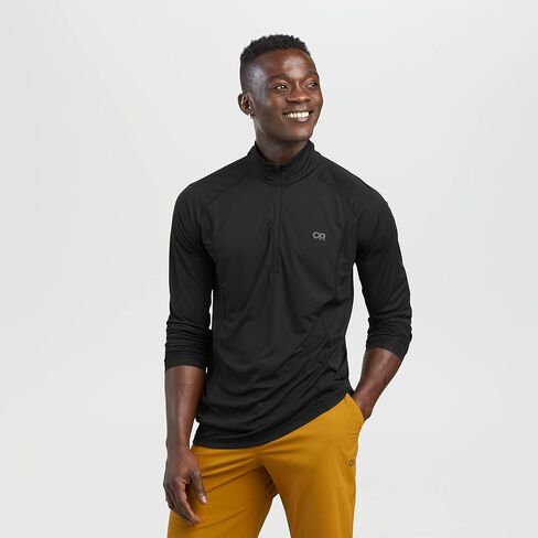 Outdoor Research Men’s Echo Quarter-Zip – Quick Drying Active Pullover Black in Saudi Arabia