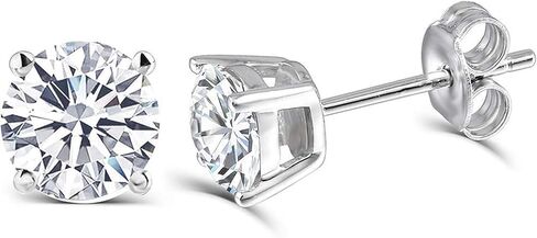 DovEggs 10K White Gold Post 1CTW 5mm Heart Arrows Cut Moissanite Stud Earrings Sterling Silver Push Back for Women in Saudi Arabia