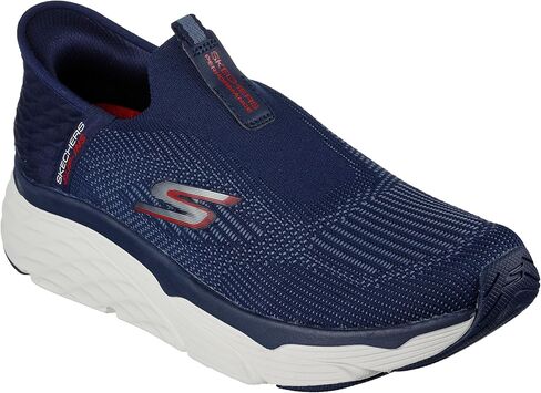 Skechers Men's Max Cushioning Slip-Ins-Athletic Slip-On Running Walking Shoes with Memory Foam Sneaker, White/Black, 12 in Saudi Arabia