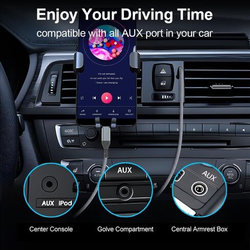 ROÉKO USB C to 3.5mm Audio Jack Cable (4ft), Type-C to 3.5mm Headphone Stereo Adapter Male to Male AUX Cord Car Compatible with Samsung S23 S22 S21, Speaker, Headphones and More (Gary) in Kuwait