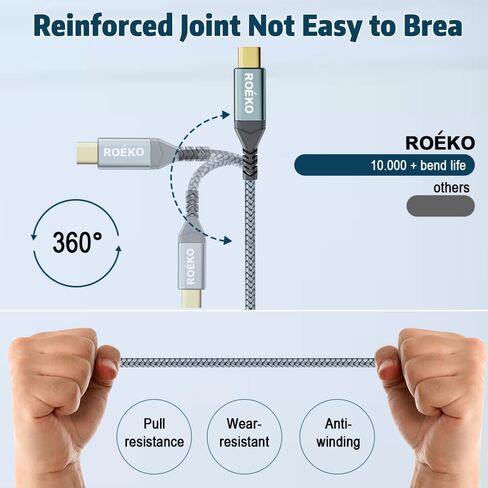 ROÉKO USB C to 3.5mm Audio Jack Cable (4ft), Type-C to 3.5mm Headphone Stereo Adapter Male to Male AUX Cord Car Compatible with Samsung S23 S22 S21, Speaker, Headphones and More (Gary) in Kuwait