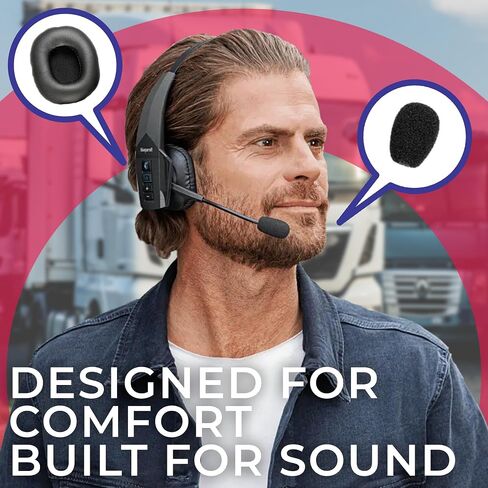 Ear Pad Cushion Kit for Blue Parrott B350-XT Bluetooth Headset, 2 Leather Cushions, 2 Foam Earpads, 4 Microphone Windscreens by Global Teck in Saudi Arabia