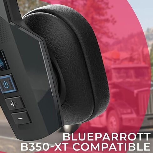 Ear Pad Cushion Kit for Blue Parrott B350-XT Bluetooth Headset, 2 Leather Cushions, 2 Foam Earpads, 4 Microphone Windscreens by Global Teck in Saudi Arabia