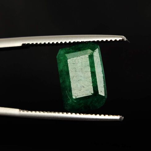 GEMHUB 3.95 Ct. Natural Green Emerald Egl Certified Loose Gemstone - for Pendant/Ring/Necklace AO-481 in Saudi Arabia