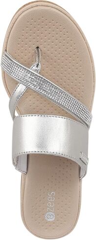 BZees Women's Bora Bright Machine Washable Comfort Wedge Sandal Flip-Flop in Kuwait
