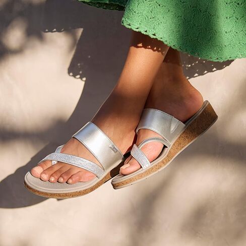 BZees Women's Bora Bright Machine Washable Comfort Wedge Sandal Flip-Flop in Kuwait