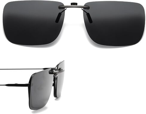 D Lolylad Clip on Polarized Night Vision Glasses, Driving Sunglasses UV 400 Blocker To Wear Over Prescription Glasse -Clip on Sunglasses Compact Non-Flip Up in Kuwait