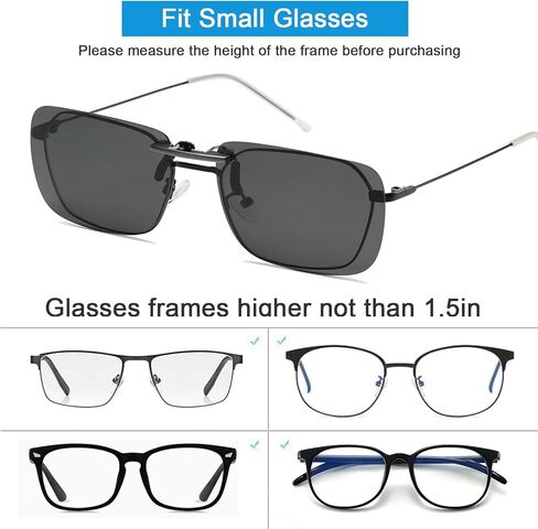 D Lolylad Clip on Polarized Night Vision Glasses, Driving Sunglasses UV 400 Blocker To Wear Over Prescription Glasse -Clip on Sunglasses Compact Non-Flip Up in Kuwait