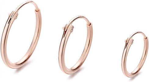 Amy & Annette Sterling Silver Hoop Earrings - Minimalist jewelry Great Gift for Every Occasion - (Set of 3 Sizes) in Saudi Arabia