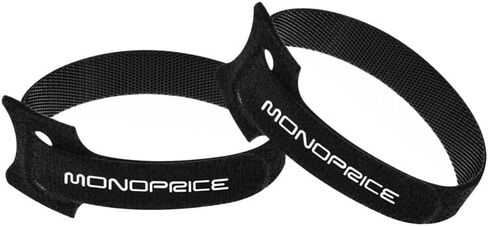 Monoprice Hook and Loop Fastening Cable Ties - 6 Inch, 50 Piece Bulk Pack, With Eye Hole For Hanging, Black in Kuwait