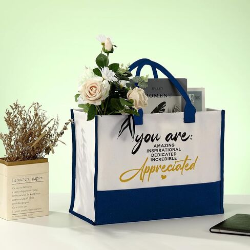 Canvas Bag Gift, Cotton Canvas Tote Bag, Thank You Gift for Coworker Friends, Employee Appreciation Gift, Canvas Tote Bags for Women, You Are Amazing Inspirational Dedicated Incredible Appreciated in Saudi Arabia