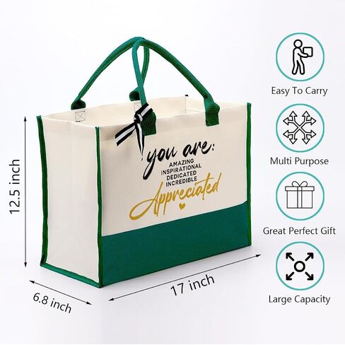 Canvas Bag Gift, Cotton Canvas Tote Bag, Thank You Gift for Coworker Friends, Employee Appreciation Gift, Canvas Tote Bags for Women, You Are Amazing Inspirational Dedicated Incredible Appreciated in Saudi Arabia