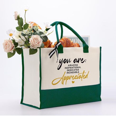 Canvas Bag Gift, Cotton Canvas Tote Bag, Thank You Gift for Coworker Friends, Employee Appreciation Gift, Canvas Tote Bags for Women, You Are Amazing Inspirational Dedicated Incredible Appreciated in Saudi Arabia