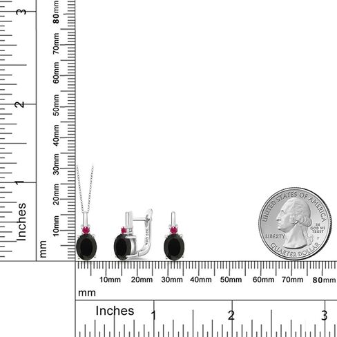 Gem Stone King 6.72 Ct Red Rhodolite Garnet Red Ruby 925 Sterling Silver Pendant and Earrings Jewelry Set in Saudi Arabia