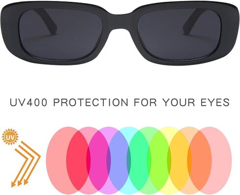 YQVIE 20 Pack Small Retro Rectangle Sunglasses for Women Men in Bulk Trendy Square Glasses UV400 Protection in Kuwait