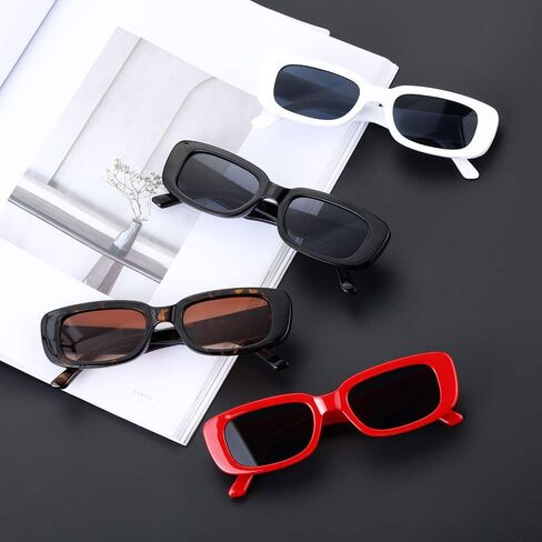 YQVIE 20 Pack Small Retro Rectangle Sunglasses for Women Men in Bulk Trendy Square Glasses UV400 Protection in Kuwait
