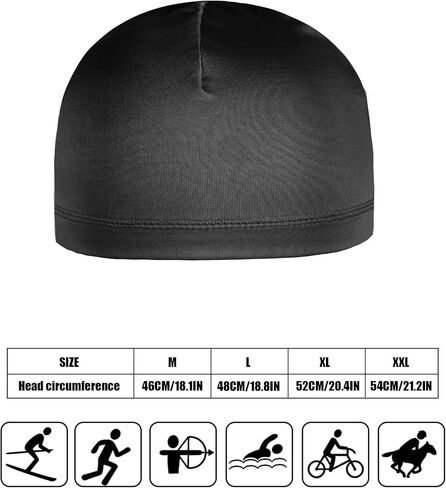 Boao 6 Pieces Skull Caps Helmet Liner Sweat Wicking Cap Running Hats Cycling Skull Caps for Men Women (Black, Grey,Medium) in Saudi Arabia