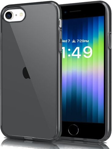 JJGoo متوافق مع حافظة iPhone SE 2022/2020، متوافقة مع iPhone 7 8، حافظة شفافة ناعمة وشفافة مقاومة للصدمات، غطاء هاتف رفيع ممتص للصدمات in Kuwait