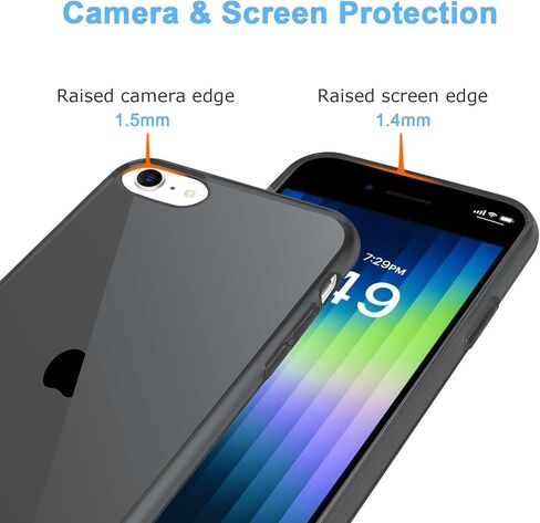 JJGoo متوافق مع حافظة iPhone SE 2022/2020، متوافقة مع iPhone 7 8، حافظة شفافة ناعمة وشفافة مقاومة للصدمات، غطاء هاتف رفيع ممتص للصدمات in Kuwait