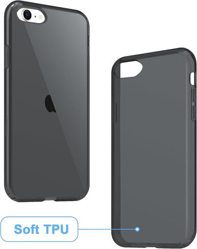 JJGoo متوافق مع حافظة iPhone SE 2022/2020، متوافقة مع iPhone 7 8، حافظة شفافة ناعمة وشفافة مقاومة للصدمات، غطاء هاتف رفيع ممتص للصدمات in Kuwait