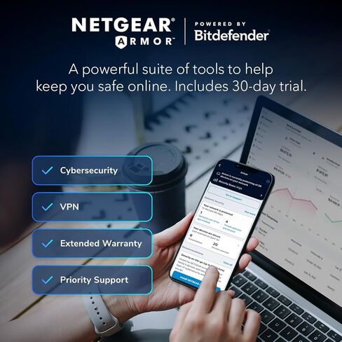 Netgear Nighthawk 5-Stream AX3600 Dual-Band WiFi 6 Router (up to 3.45Gbps) - RAX41 in Saudi Arabia