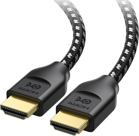 Cable Matters [Ultra High Speed HDMI Certified] Braided 48Gbps 8K HDMI Cable 6.6 ft / 2m with 8K @120Hz, 4K @240Hz and HDR Support for PS5, Xbox Series X/S, RTX3080 / 3090, Apple TV and More in White in Saudi Arabia