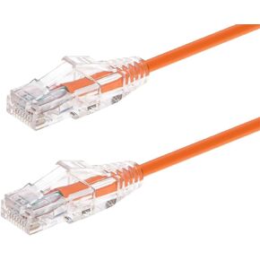 Monoprice Cat6 Ethernet Patch Cable - Snagless, Stranded, 550MHz, UTP, CMR Rated, 28AWG, 3 Feet, Orange - SlimRun Series