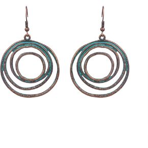 QzxEqz Vintage Multilayer Circle Geometry Dangle Earrings Boho Round Circle Hoop Dangle Drop Earrings for Women Girls Jewelry in Kuwait