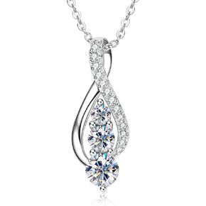 AINUOSHI Infinity Moissanite Necklaces for Women, 925 Sterling Silver Moissanite Diamond Pendant Necklace 2ct D Color VVS1 Clarity, White Gold Plated Dainty Necklace for Women Jewelry Gifts (18+2''chain) in Saudi Arabia