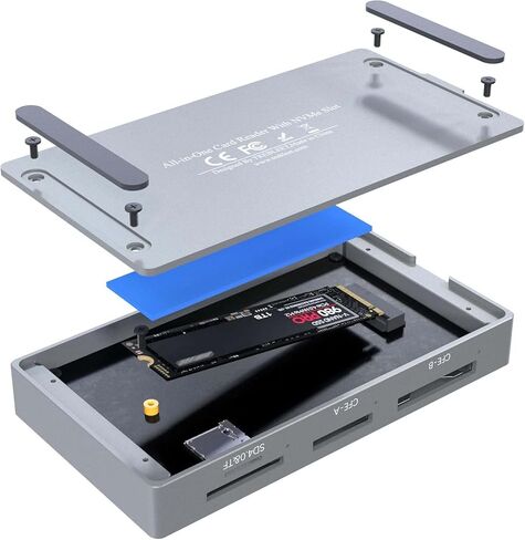 6-in-1 Professional Multi-Card Reader for CFexpress Type A & Type B, SDXC UHS-II, MicroSD – USB 3.2 Gen 2 (10Gbps) with Extra USB-A Hub Port & Auxiliary Power Support for Sony/Canon/Nikon/Mac/Windows in Kuwait