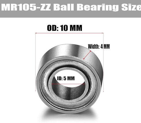 Donepart 5mm ID 9mm OD 3mm Thick Miniature Bearings MR95ZZ Ball Bearing Double Shielded and Pre-Lubricated Steel Bearings (Pack of 10) in Kuwait