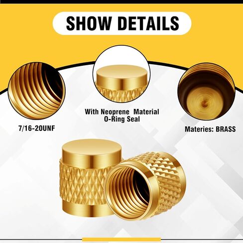 50 Pcs 1/4 Flare Cap, Round Brass W/Neoprene O Ring Seal in Saudi Arabia
