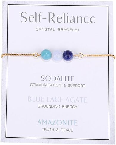 xuzhiyuan Healing Chakra Crystal Tiger Eye Bead Bracelet with Gold Chain Wish Card for Women girl teen Adjustable Spiritual Anxiety Relief Reiki Stone Braide String Bracelet Yoga Meditation Jewelry Gift-New Beginnings in Saudi Arabia