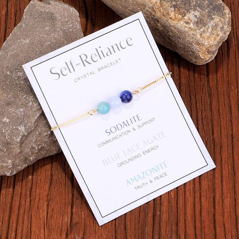 xuzhiyuan Healing Chakra Crystal Tiger Eye Bead Bracelet with Gold Chain Wish Card for Women girl teen Adjustable Spiritual Anxiety Relief Reiki Stone Braide String Bracelet Yoga Meditation Jewelry Gift-New Beginnings in Saudi Arabia