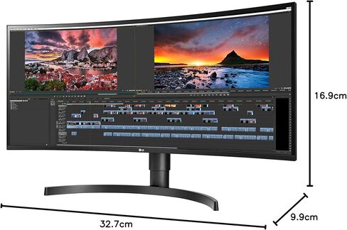 شاشة LG 34WN80C-B فائقة العرض مقاس 34 بوصة 21:9 منحنية WQHD (3440 × 1440) IPS، USB من النوع C (60W PD)، سلسلة ألوان sRGB 99%، تصميم بلا حدود تقريبًا من 3 جوانب، حامل قابل للتعديل للإمالة/الارتفاع - أسود in Kuwait
