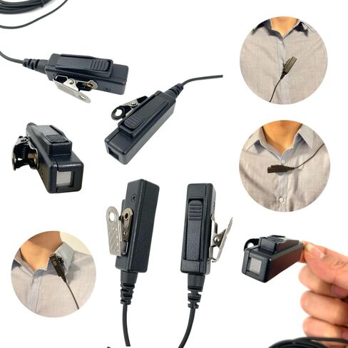 MaximalPower Surveillance Headset Earpiece PTT Mic Compatible for Motorola 2-Pin Radios (10 Pack) in Saudi Arabia