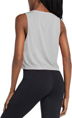 BALEAF Workout Tops for Women Crop Tank Top Quick Dry Athletic Gym Exercise Sleeveless Shirts Muscle Yoga Loose Fit 2-Pack Heather Gray XS in Saudi Arabia