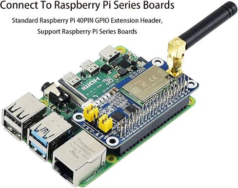 قبعة SX1262 LoRa لـ Raspberry Pi 915 ميجا هرتز لنقل البيانات بنطاق تردد يصل إلى 5 كيلومتر، تدعم التكرار التلقائي لنقل إيقاظ أطول على الراديو، مفتاح اتصال استشعار الناقل اللاسلكي in Kuwait