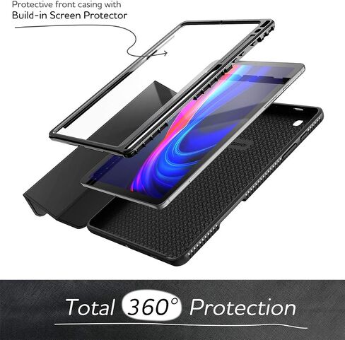 حافظة SURITCH لهاتف Samsung Galaxy Tab S6 Lite 10.4 بوصة، [واقي شاشة مدمج] [حامل قلم رصاص] [نوم/تنبيه تلقائي] حافظة جلدية خفيفة الوزن غطاء ذكي لكامل الجسم مع حامل مغناطيسي ثلاثي الطي أزرق in Kuwait