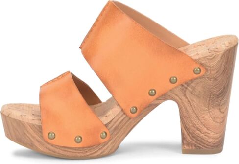 KORK-EASE Darra Women's Platform Sandals - Hand-Finished Leather with Antiqued Studs, Woodgrain Accent, Dark Pink, 7M US in Saudi Arabia