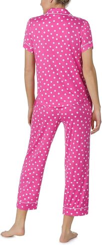 Kate Spade New York Short Sleeve Notch Cropped PJ Set Butterfly Blooms XL in Saudi Arabia