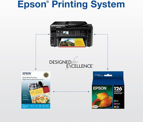 Epson T126120-D2 DURABrite Ultra Black Dual Pack High Capacity Cartridge Ink & T126 DURABrite Ultra Ink Standard Capacity Yellow Cartridge (T126420-S) for Select Stylus and Workforce Printers in Saudi Arabia